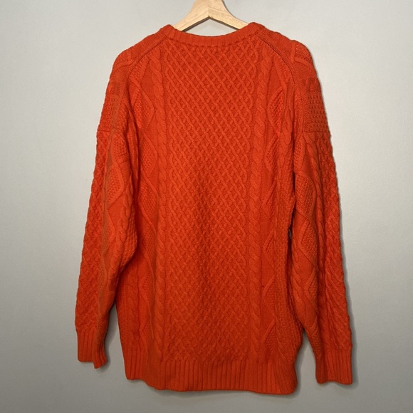 ❗️SOLD❗️Aritzia Sunday Best Orange Cable Knit Crewneck Peggy Sweater Size S - Picture 7 of 7